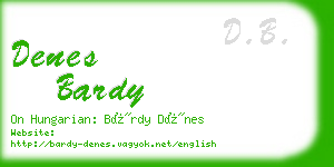 denes bardy business card